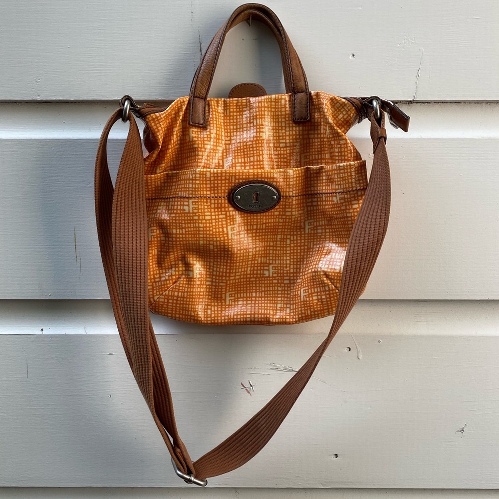 Fossil NWOT Waxed Cotton Purse